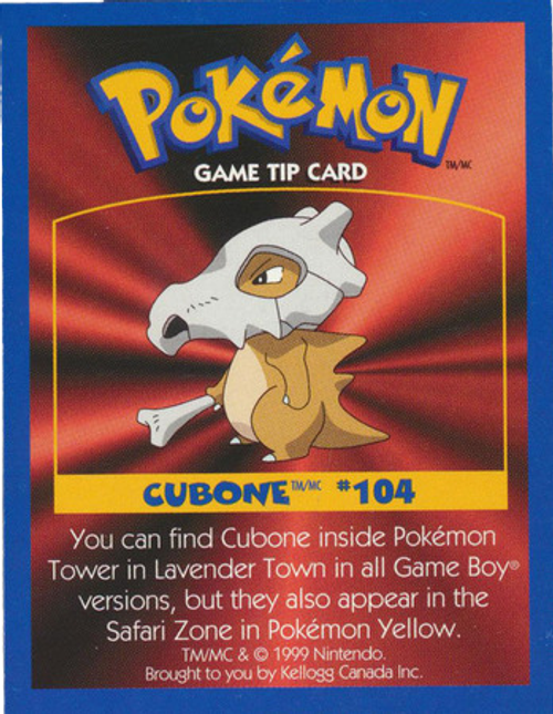 Poliwag #60 & Cubone #104 SEALED - 1999 Canadian Pokemon Tip Card (Kellog)、mySite、waistdrama