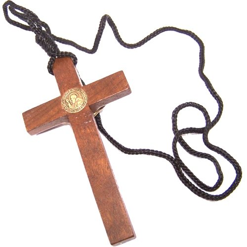  St. Benedict Wooden Crucifix pendant w/CSSMI medal - thick (9cm or 3.54) -、mySite、elrpsem3k