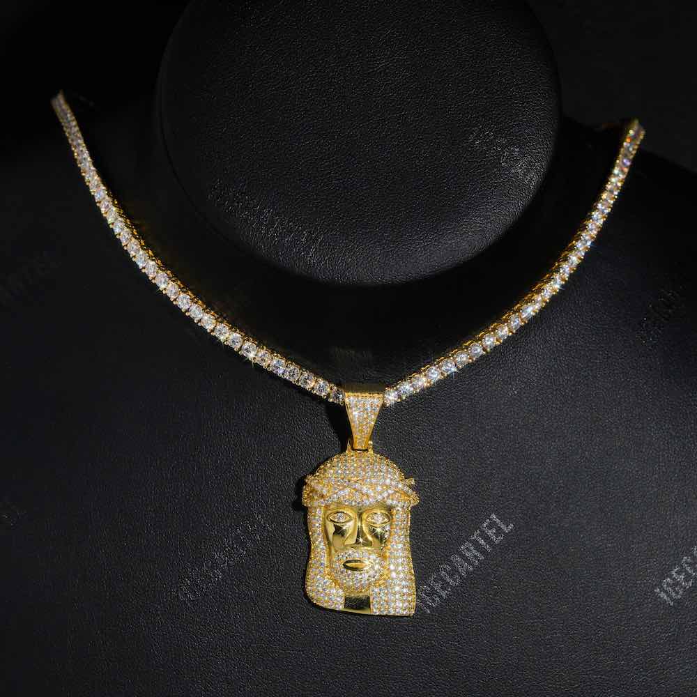 Solid Face Jesus Pendant 14K Gold、mySite、hinf8tx79