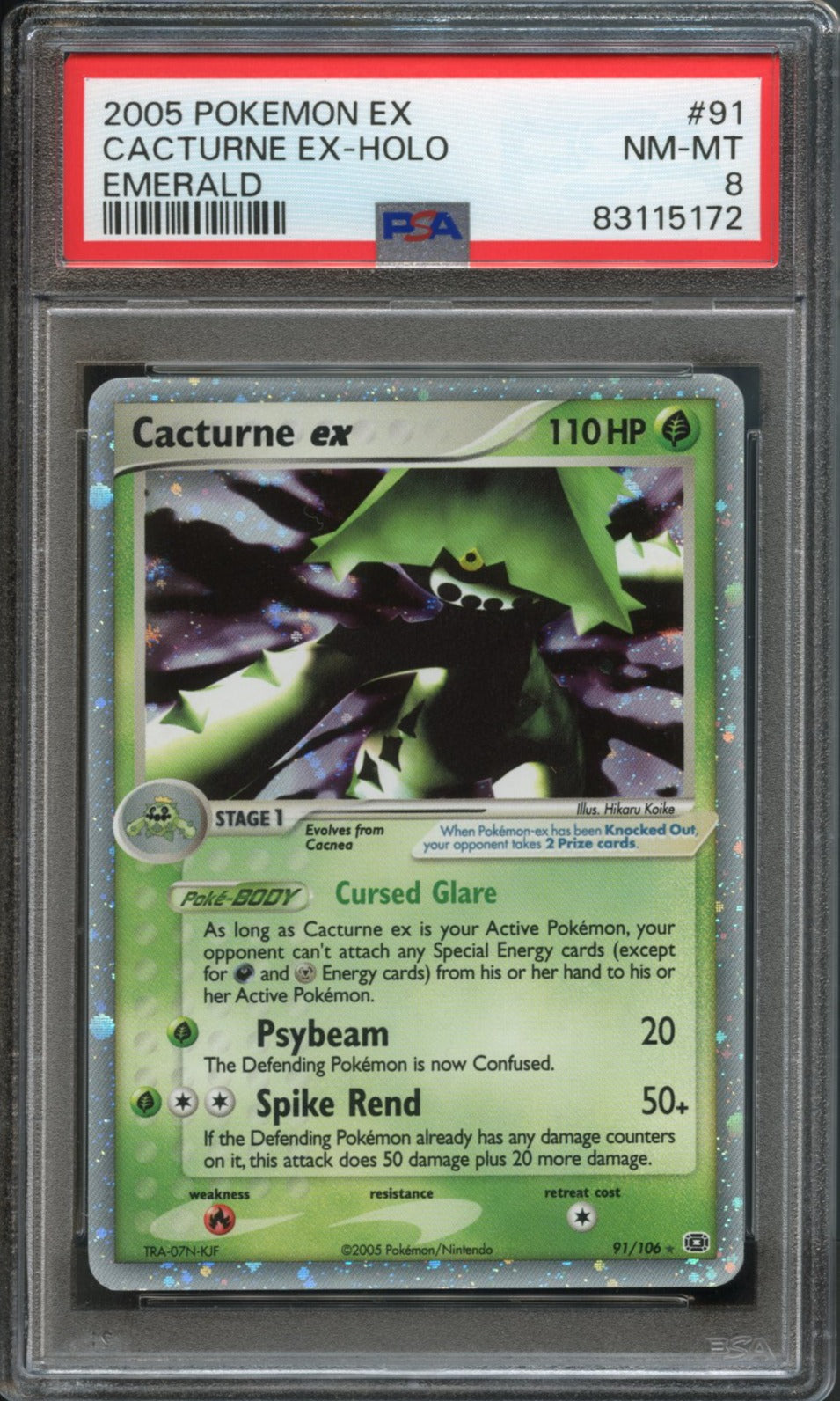 Cacturne ex #91 PSA 8 Emerald、mySite、waistdrama