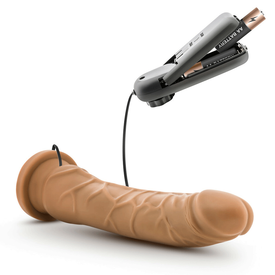 Dr. Skin Thin 8.5 Inch Suction Cup Vibrating Mocha Anal Dildo by Blush Novelties、mySite、bottomscart