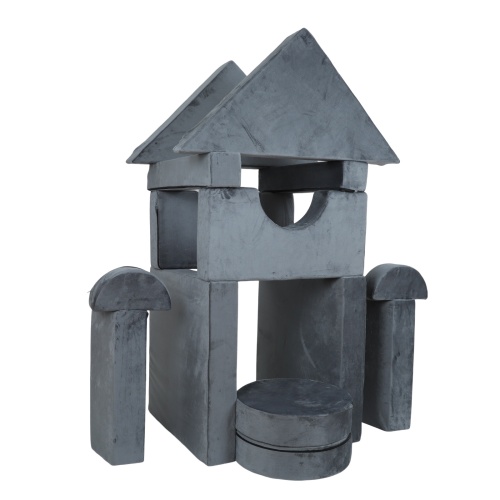 14pcs Kids Sofa Modular Play Couch,Child Sectional Sofa to Boost Creativity,Boys and Girls DIY Creativing Playroom Couch Furniture for Toddlers Conertible Foam and Floor Cushion,Gray、、casual