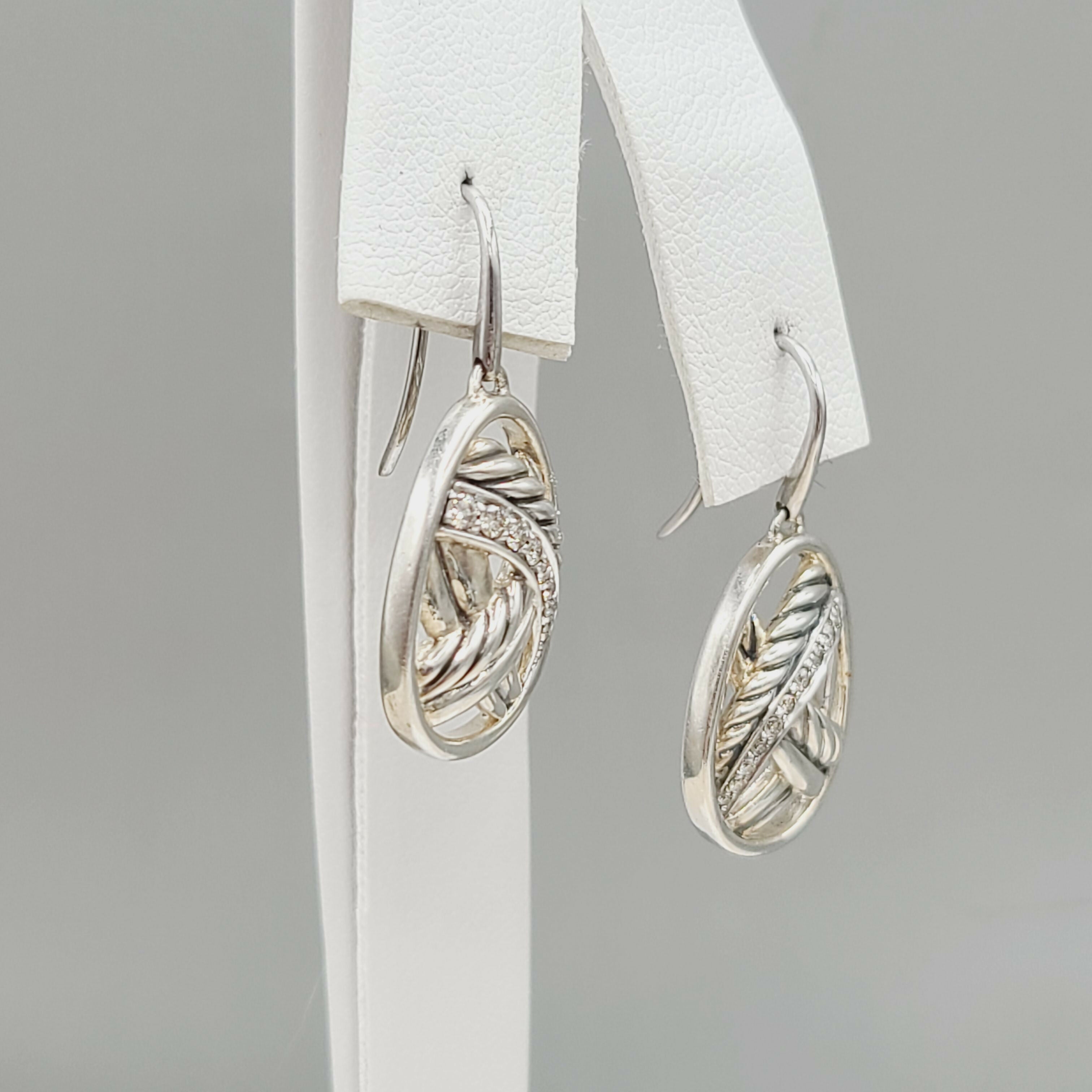 David Yurman Papyrus Crossover Drop Earrings Diamonds、mySite、hinf8tx79
