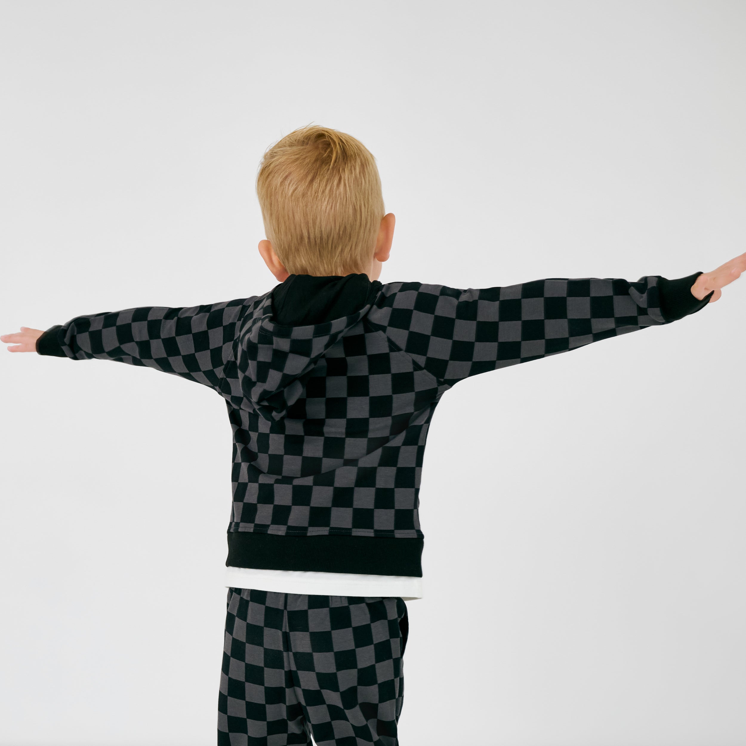 Monochrome Checks Zip Hoodie、mySite、g9winljtr