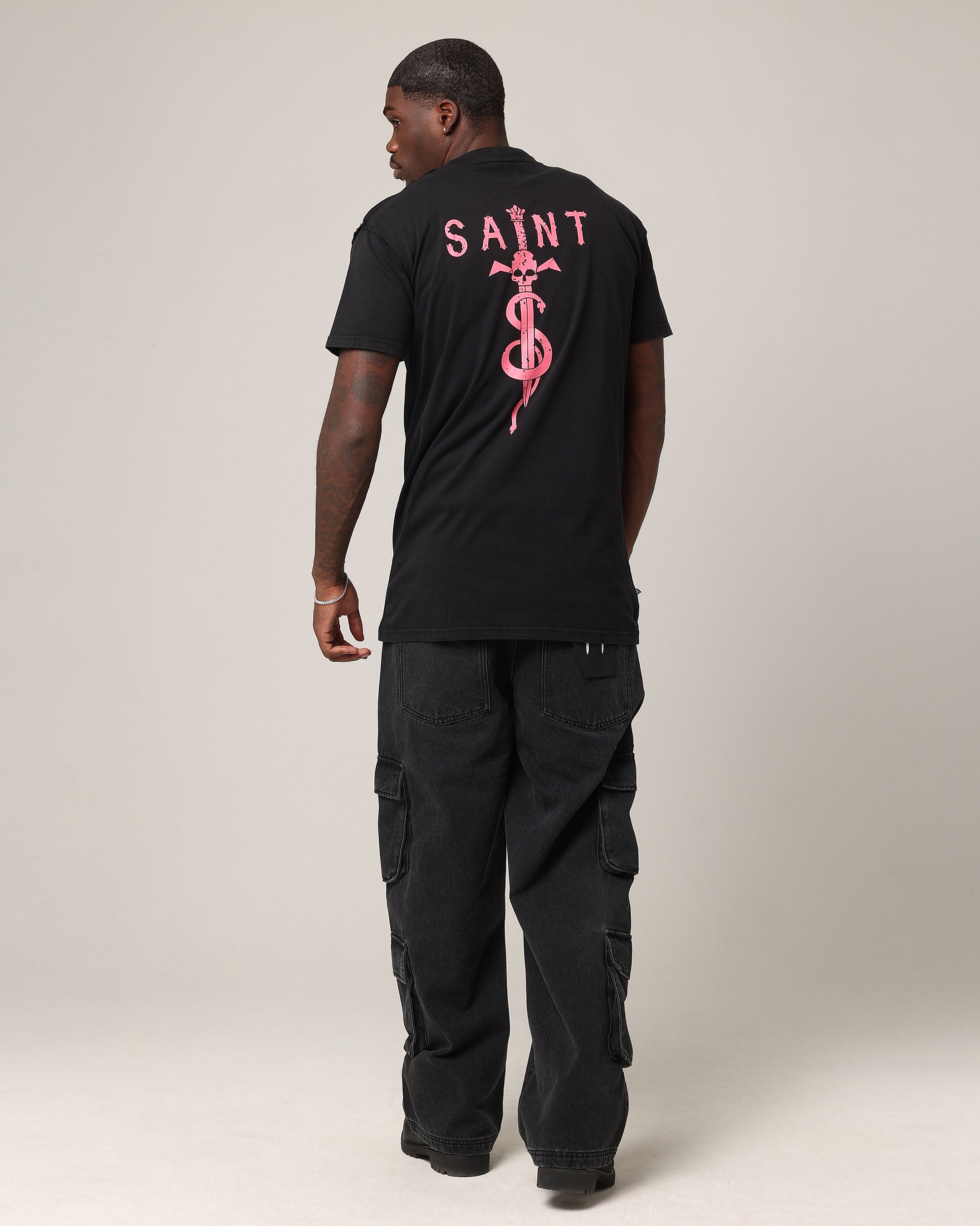 Saint Morta Daggers Lafayette T-Shirt Vintage Black/Pink、mySite、zt4zffjzw