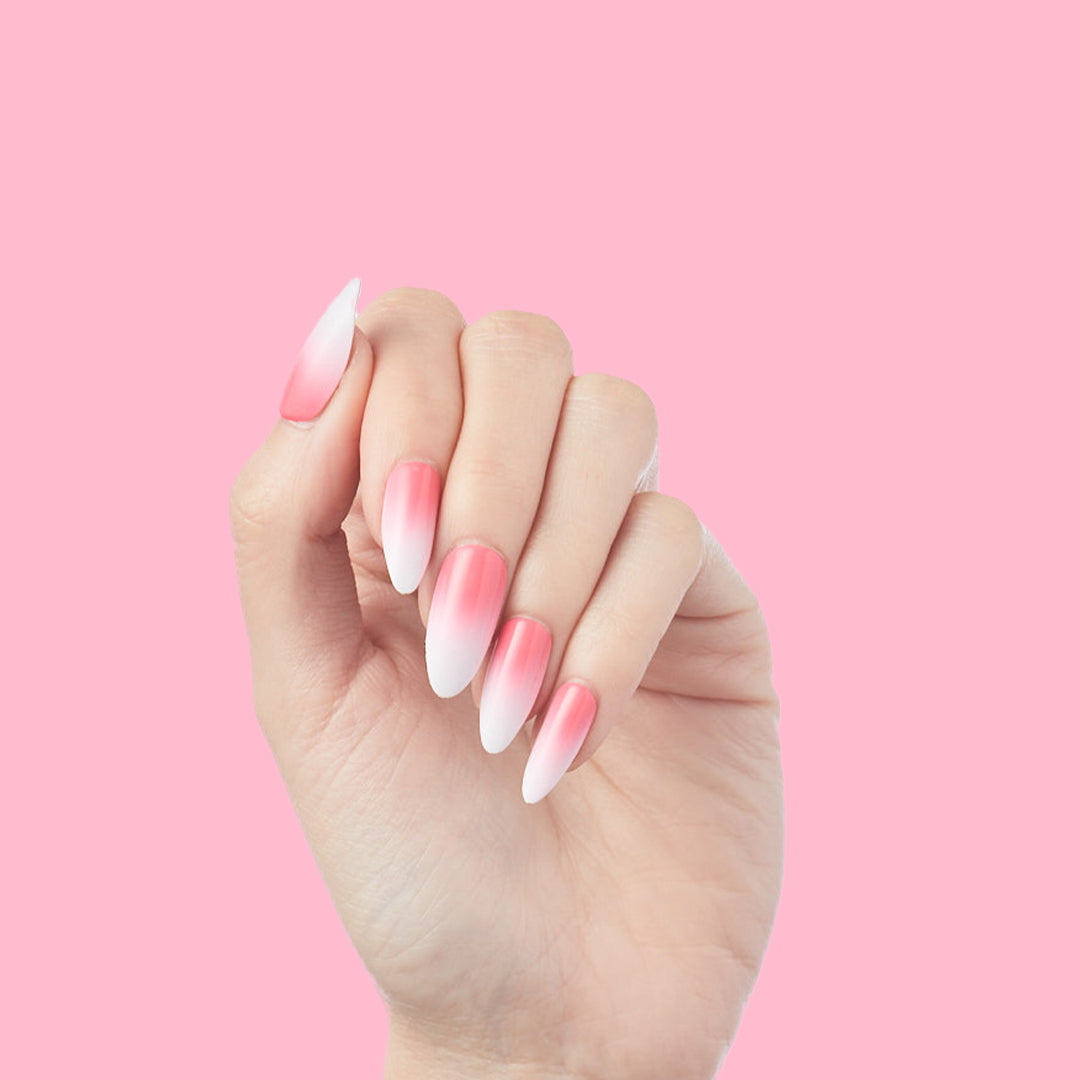 Hot Strawberry Gradient - Press-On | Long | Almond、mySite、solidvoid