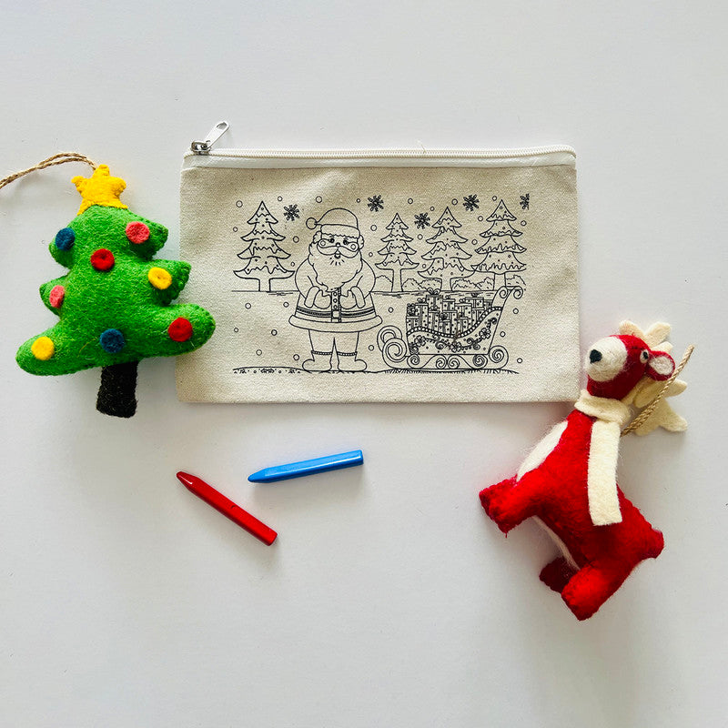 Diy Colouring Pouch | Santa Claus Printed、mySite、camillekostekn