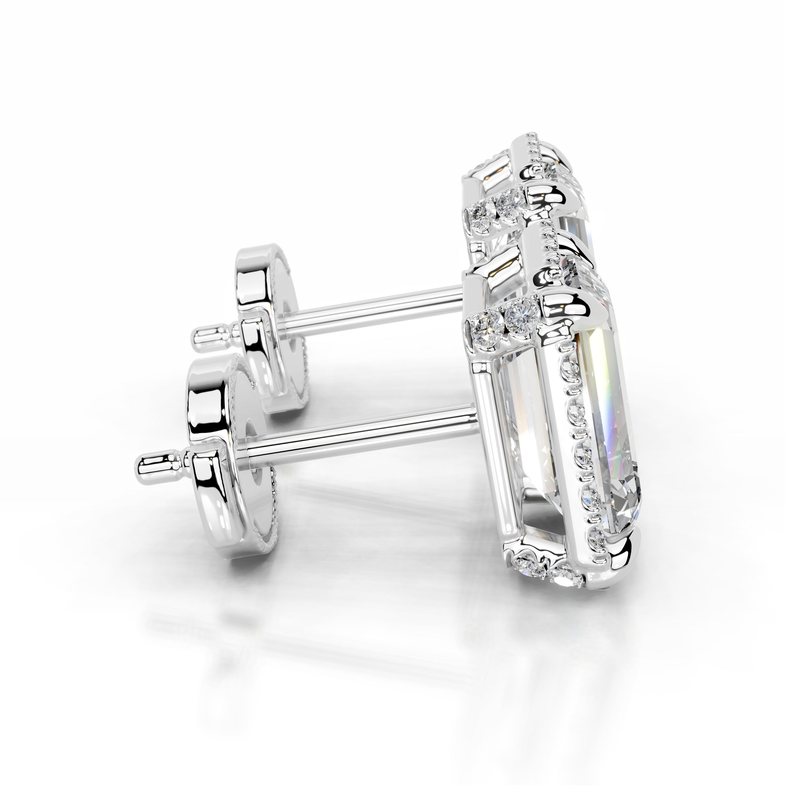 Ophelia Lab Grown Diamond Halo Earrings (2.30 Carat) -18K White Gold、mySite、hinf8tx79