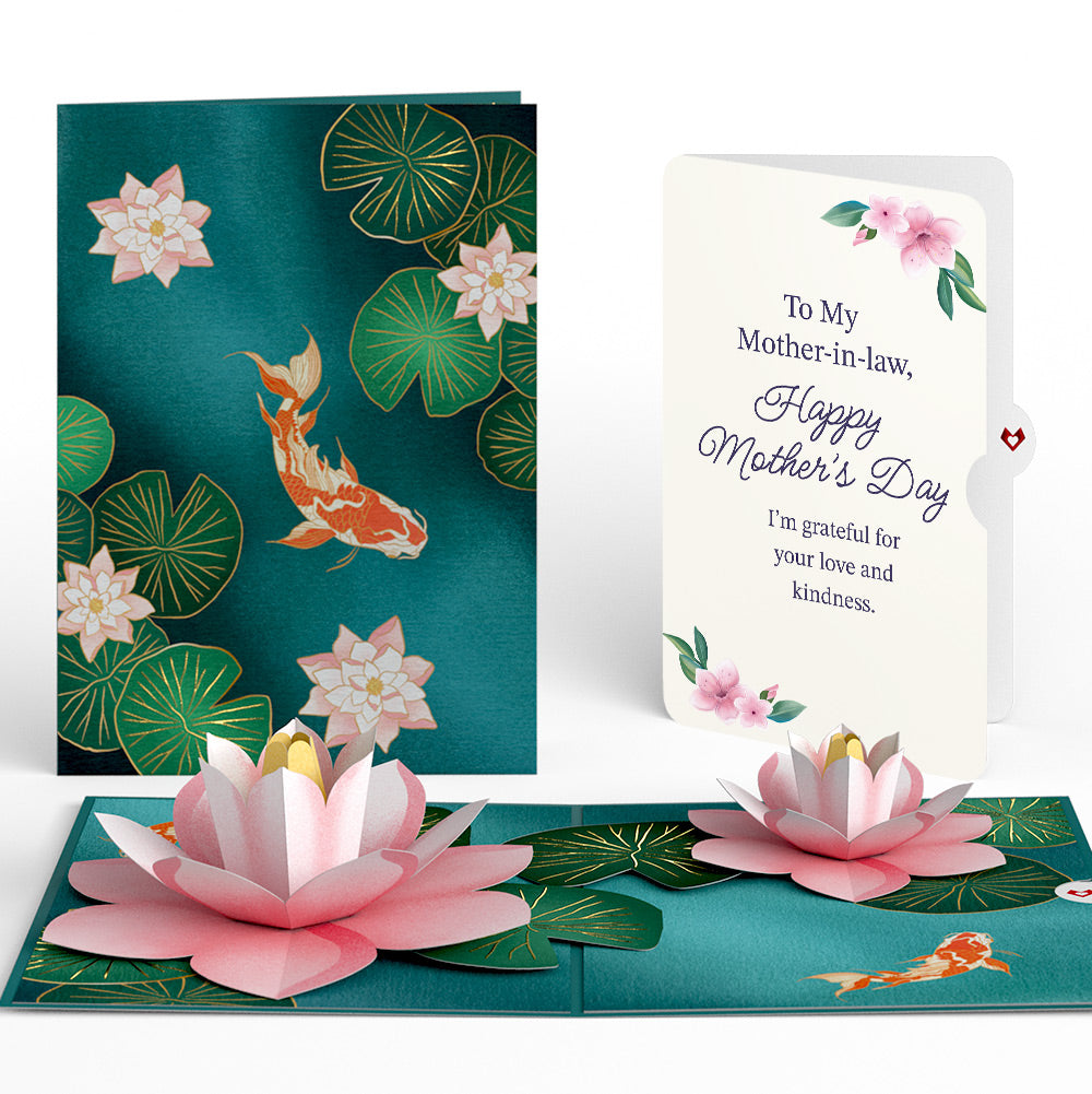 Koi Fish and Lotus Pond Mother's Day Pop-Up Card and Sentiment Set for Mother-in-law、mySite、solidvoid