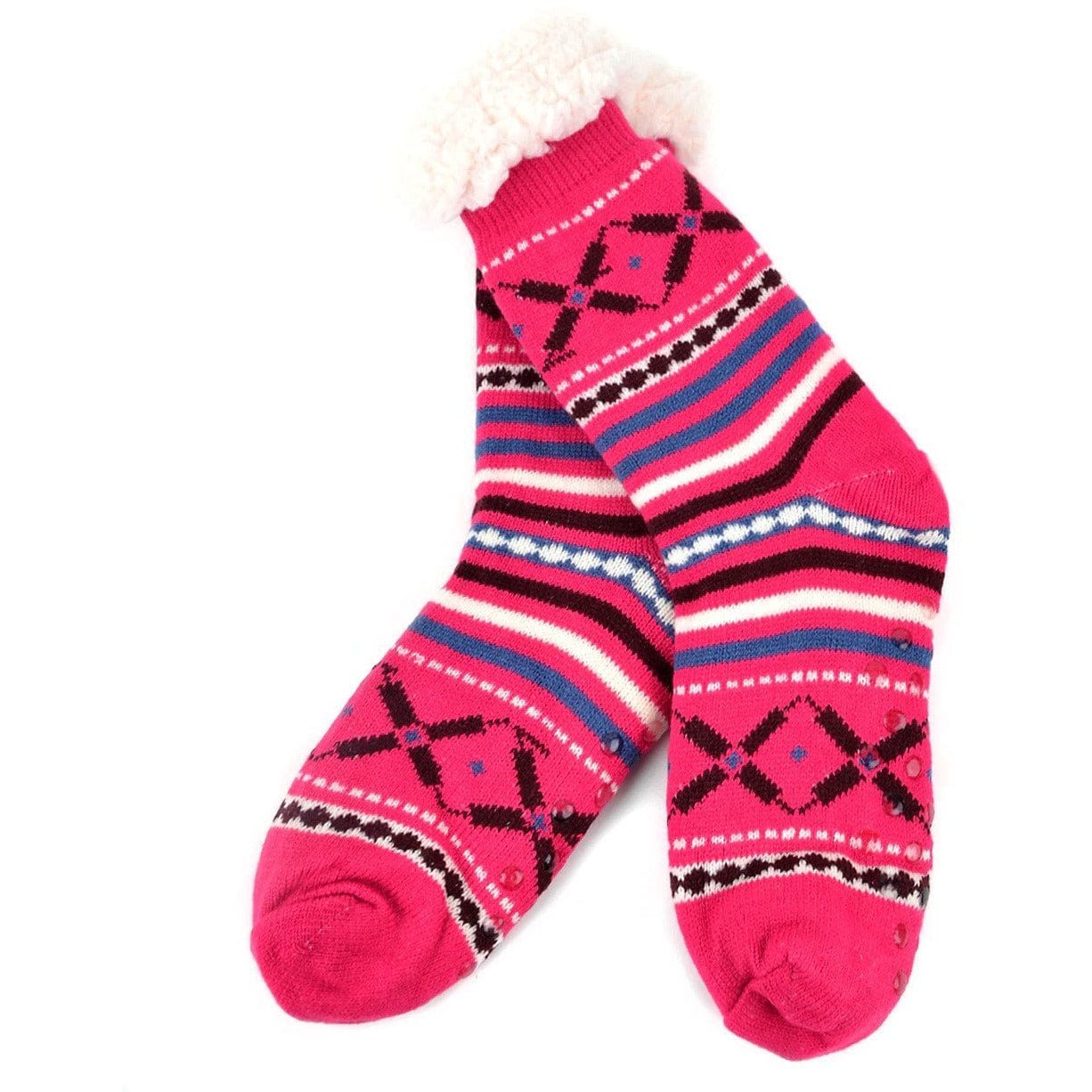 Ladies & Girls Slipper Socks, Thick & Fuzzy Sherpa Slipper Socks, 5 Varieties SZ 4-10shoe、mySite、g9winljtr