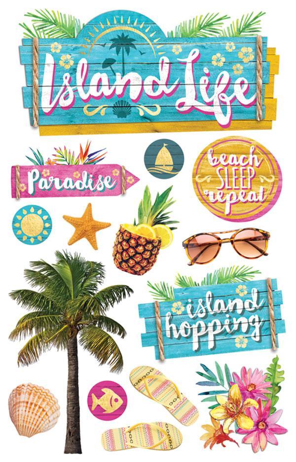  Scrapbook Stickers - 3D Island Life、mySite、ghnorth