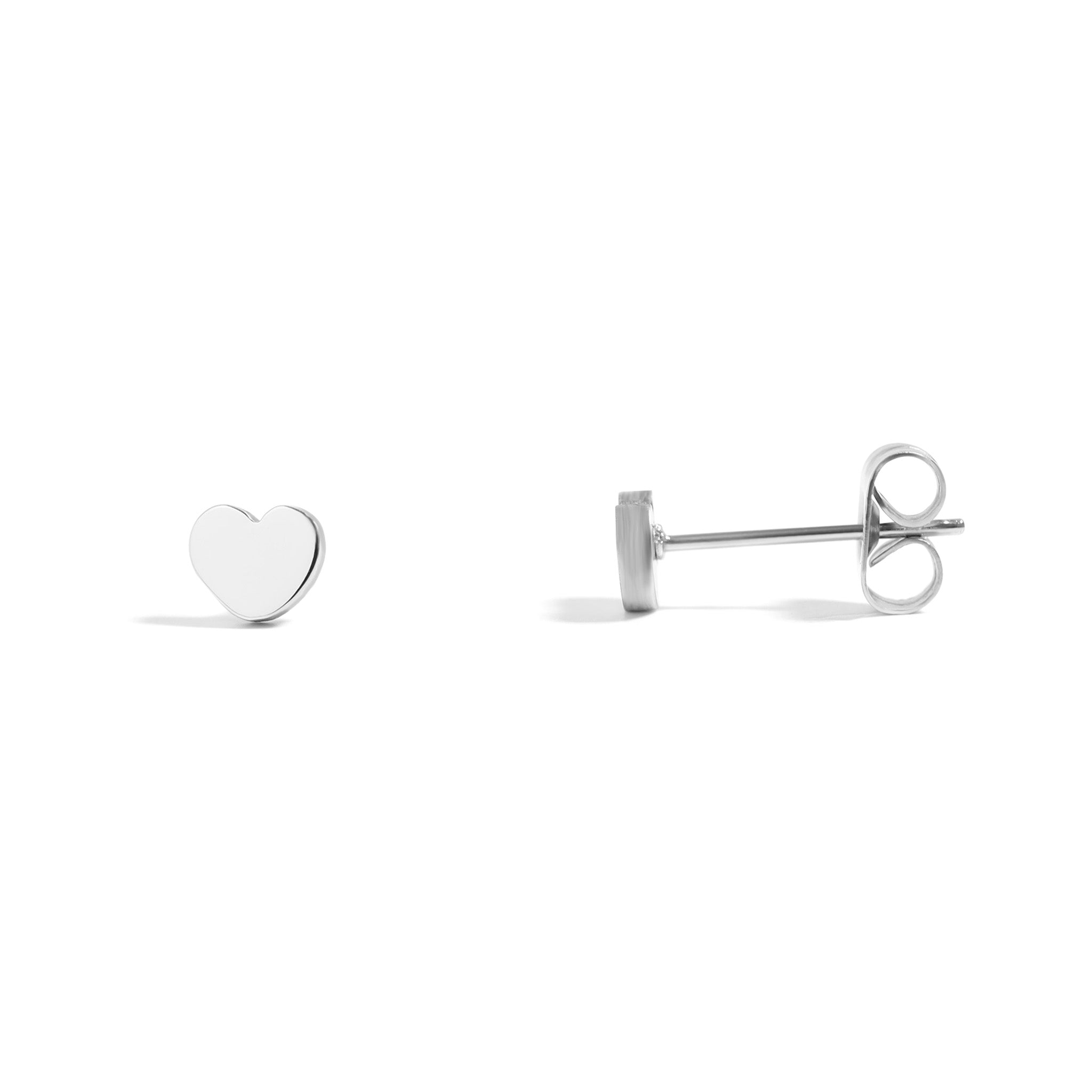 18K Gold PVD Stainless Steel Heart Stud Earrings / ERJ0056、mySite、dreamappss