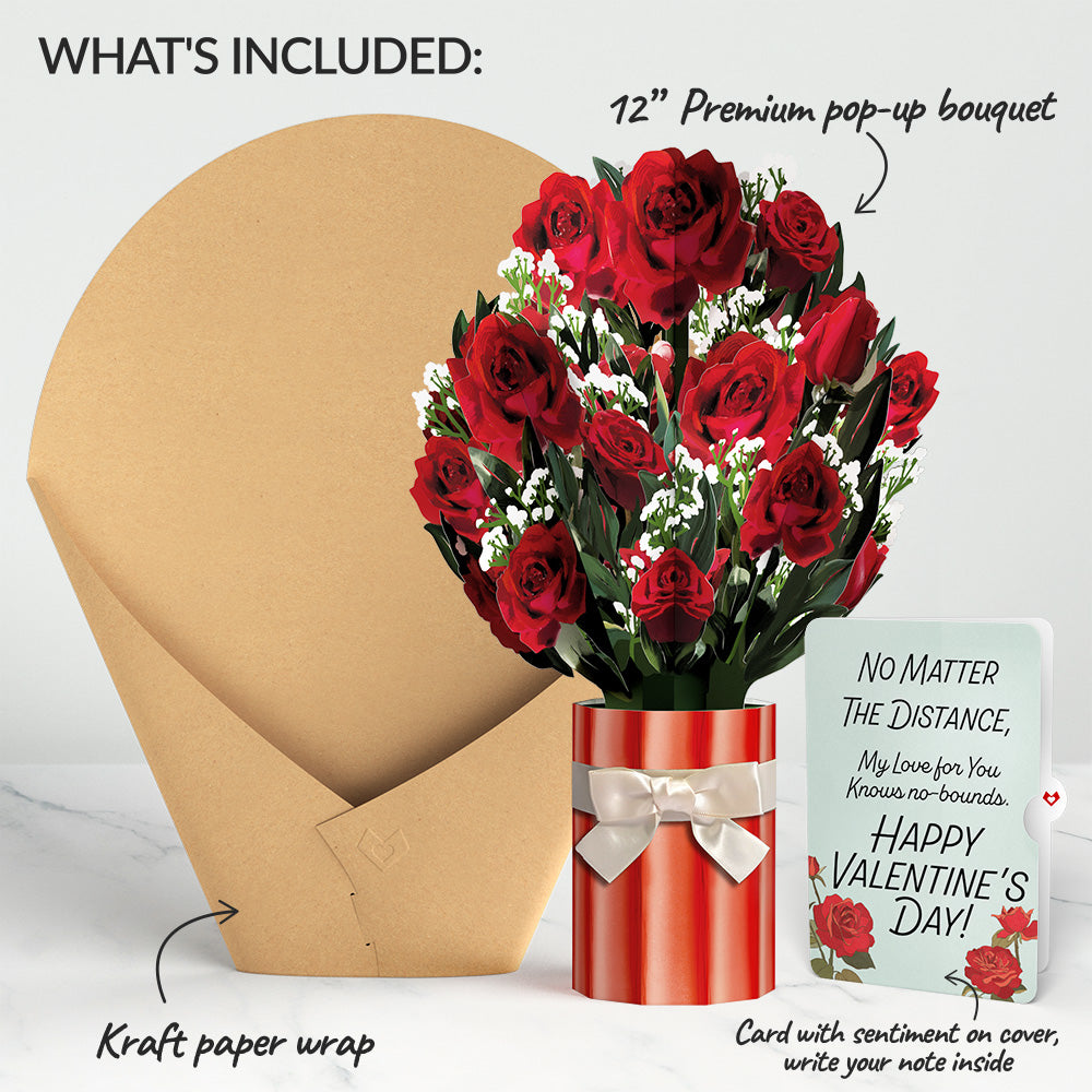 Romantic Red Roses My Love For You Knows No-bounds Valentine Bouquet and Sentiment Set、mySite、solidvoid