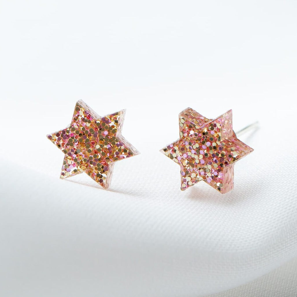 Mini Magen Studs - Rose Gold Glitter、mySite、topwebapps