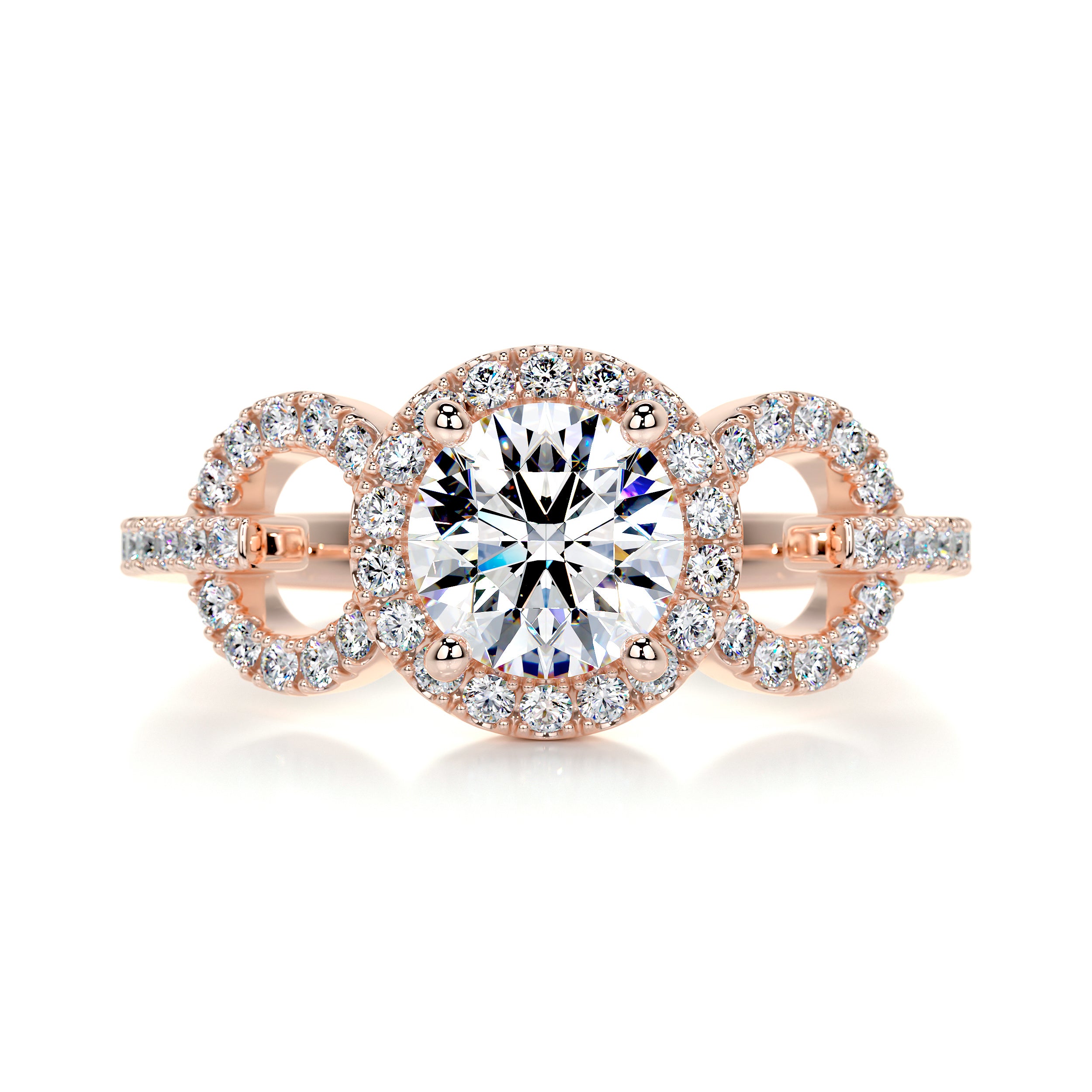 Elize Moissanite & Diamond Ring -14K Rose Gold、mySite、hinf8tx79