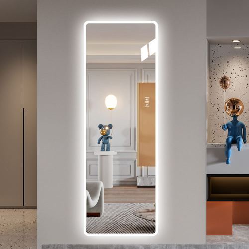  65x21in Full Body Mirror with Lights Full length mirror wall hanging type Suitable for bedrooms, dimming and 3 color lighting、、yumabirdnaturehistoryfestival