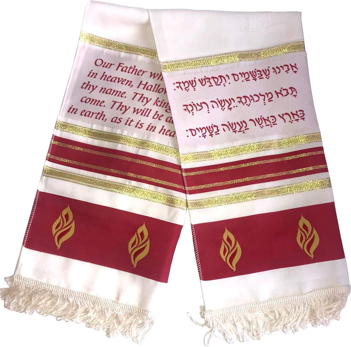  Holy Land Market Lord prayer head Holy Spirit tongues of fire prayer scarf 60 x 16 Inches、mySite、elrpsem3k
