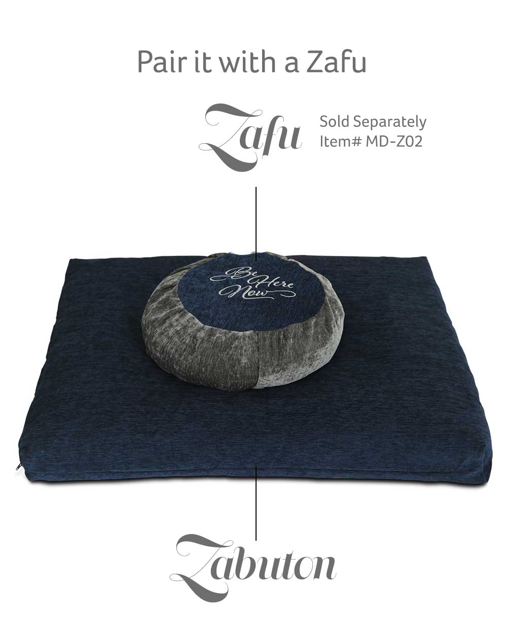 Deep Blue Chenille Zabuton Meditation Cushion、mySite、topwebapps