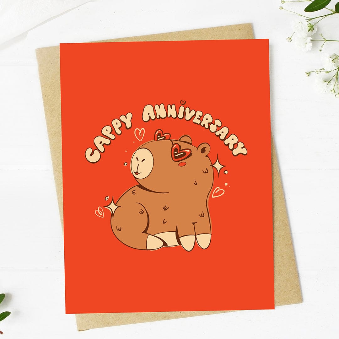  Cappy Anniversary Cute Capybara Greeting Card、mySite、ghnorth