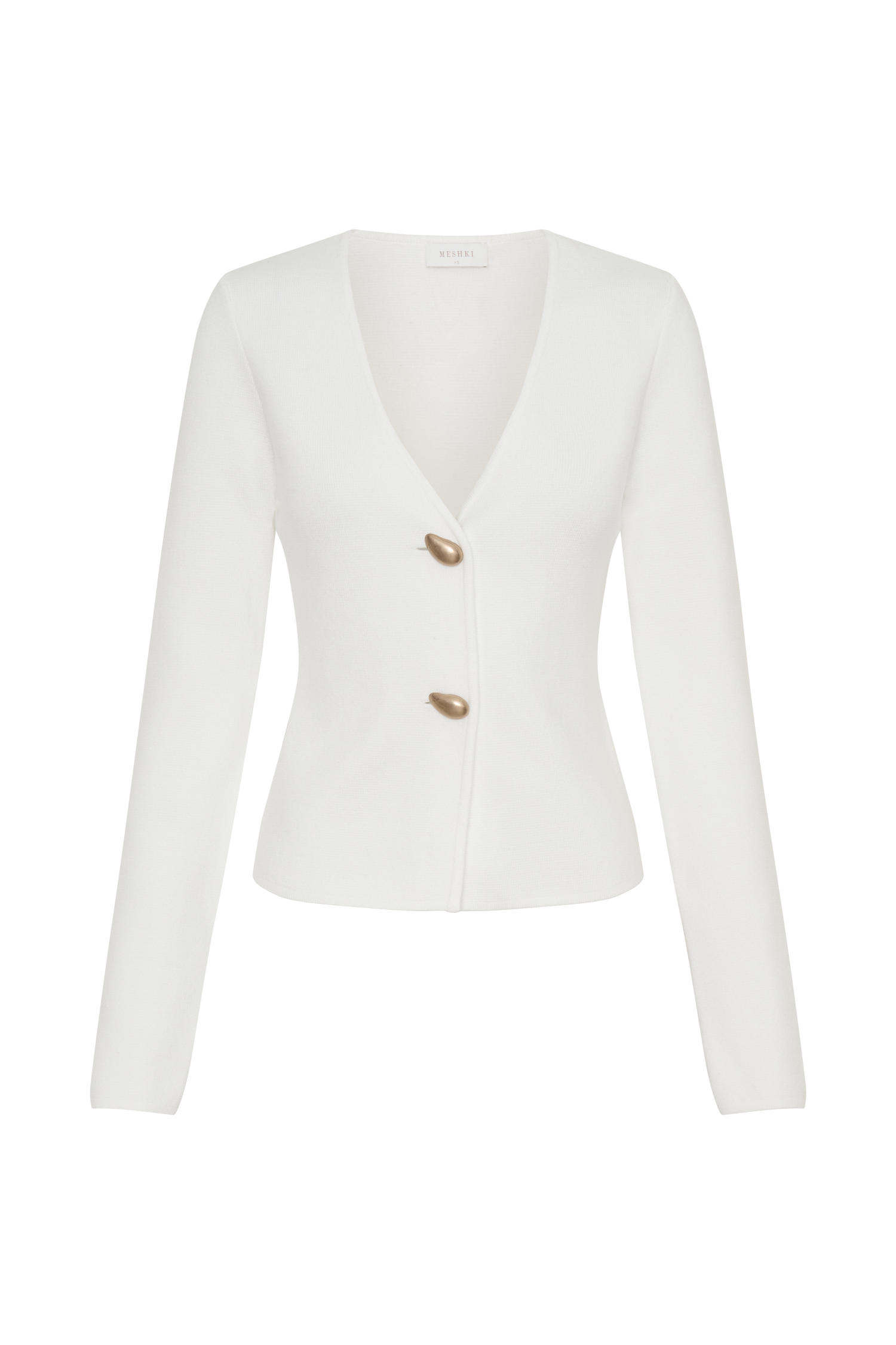 Veda Wide Sleeve Knit Cardigan - White、mySite、solidvoid