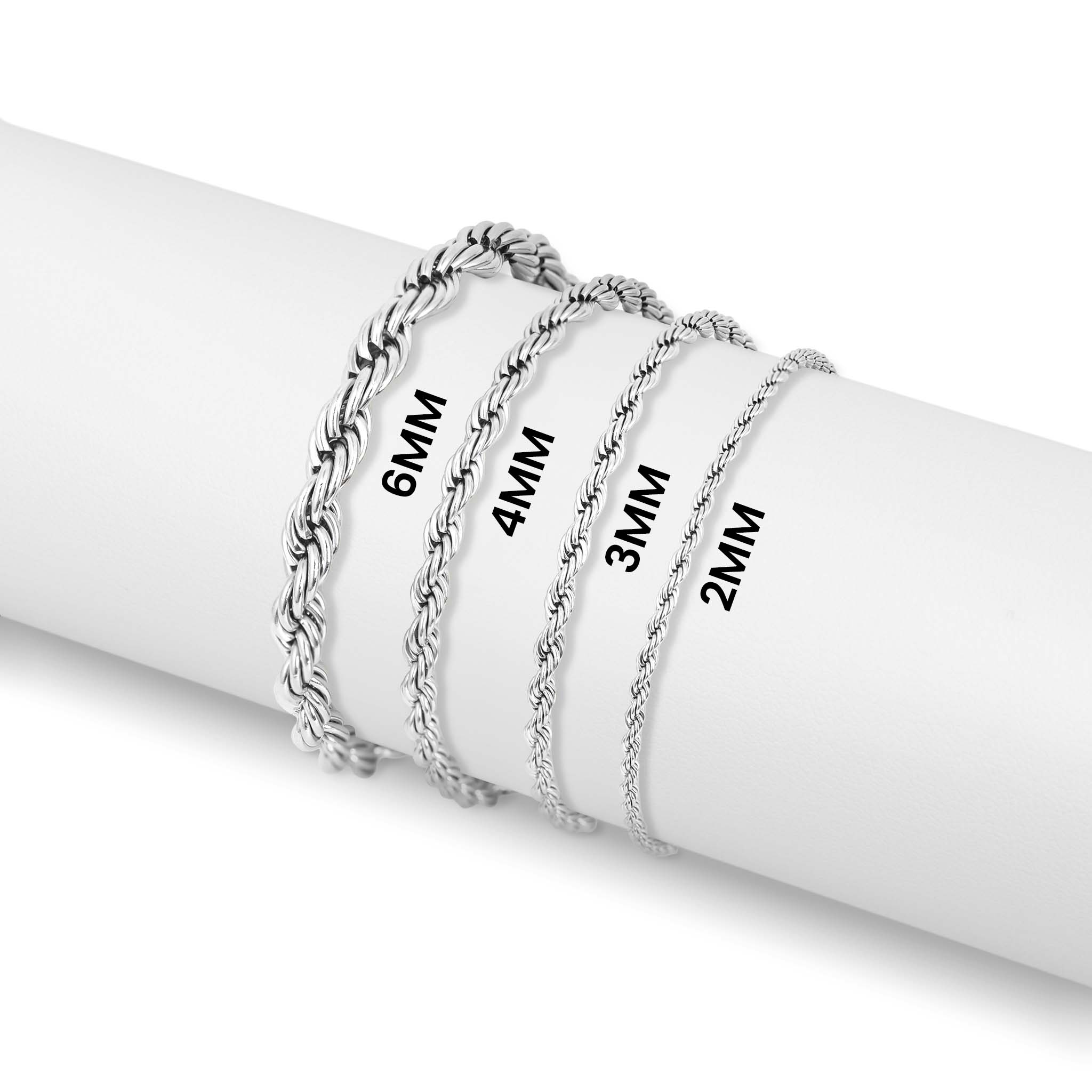 18K Gold PVD Stainless Steel Rope Chain Bracelet/Anklet / BRJ1000、mySite、dreamappss