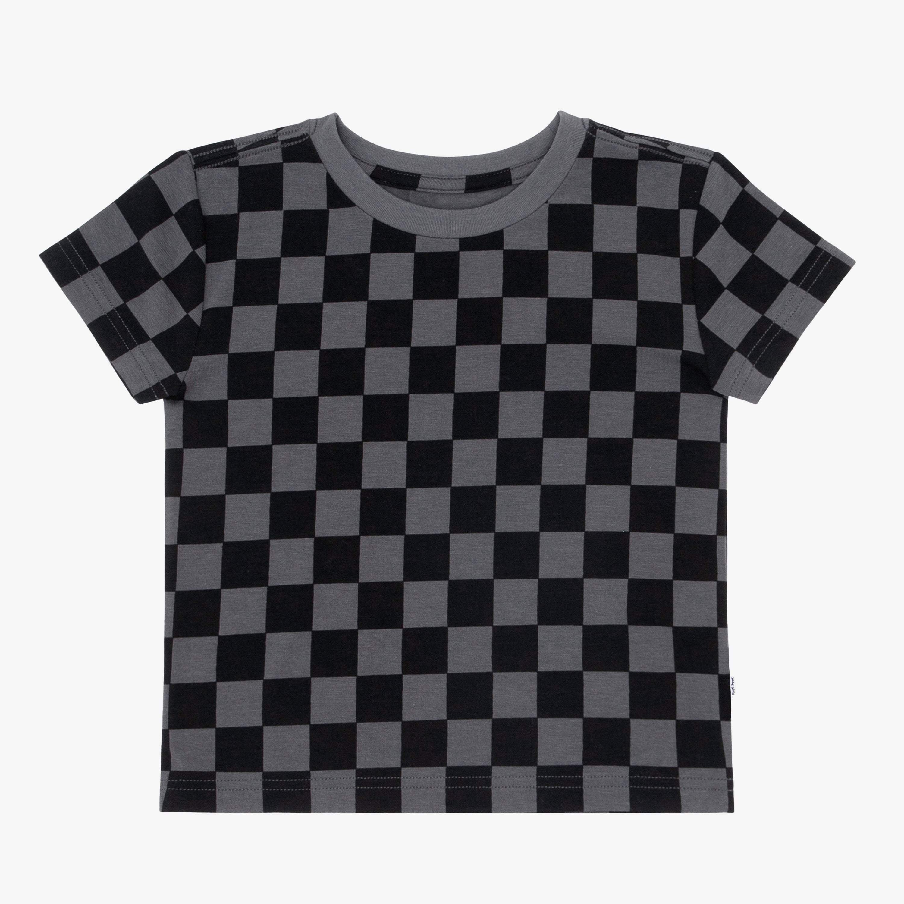 Monochrome Checks Short Sleeve Relaxed Tee、mySite、g9winljtr