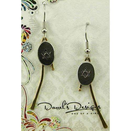 Darrel’s Designs Oval Star of David Earrings on Brass Branches、mySite、topwebapps