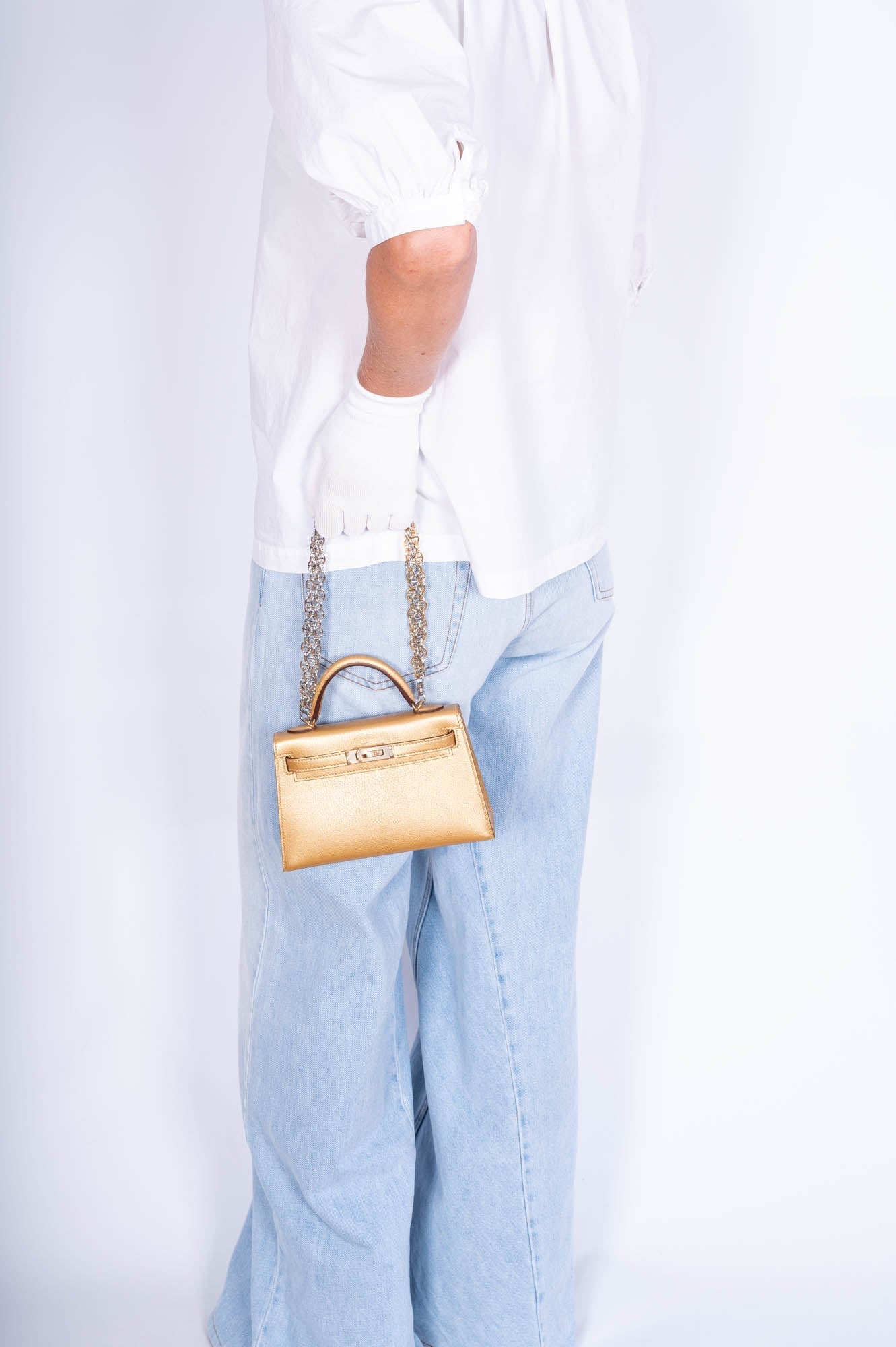 Hermès Kelly 20 Mini Sellier Olympic Gold Metallic Doré Chevre Chamkilight Gold Hardware、mySite、garminoutage.com