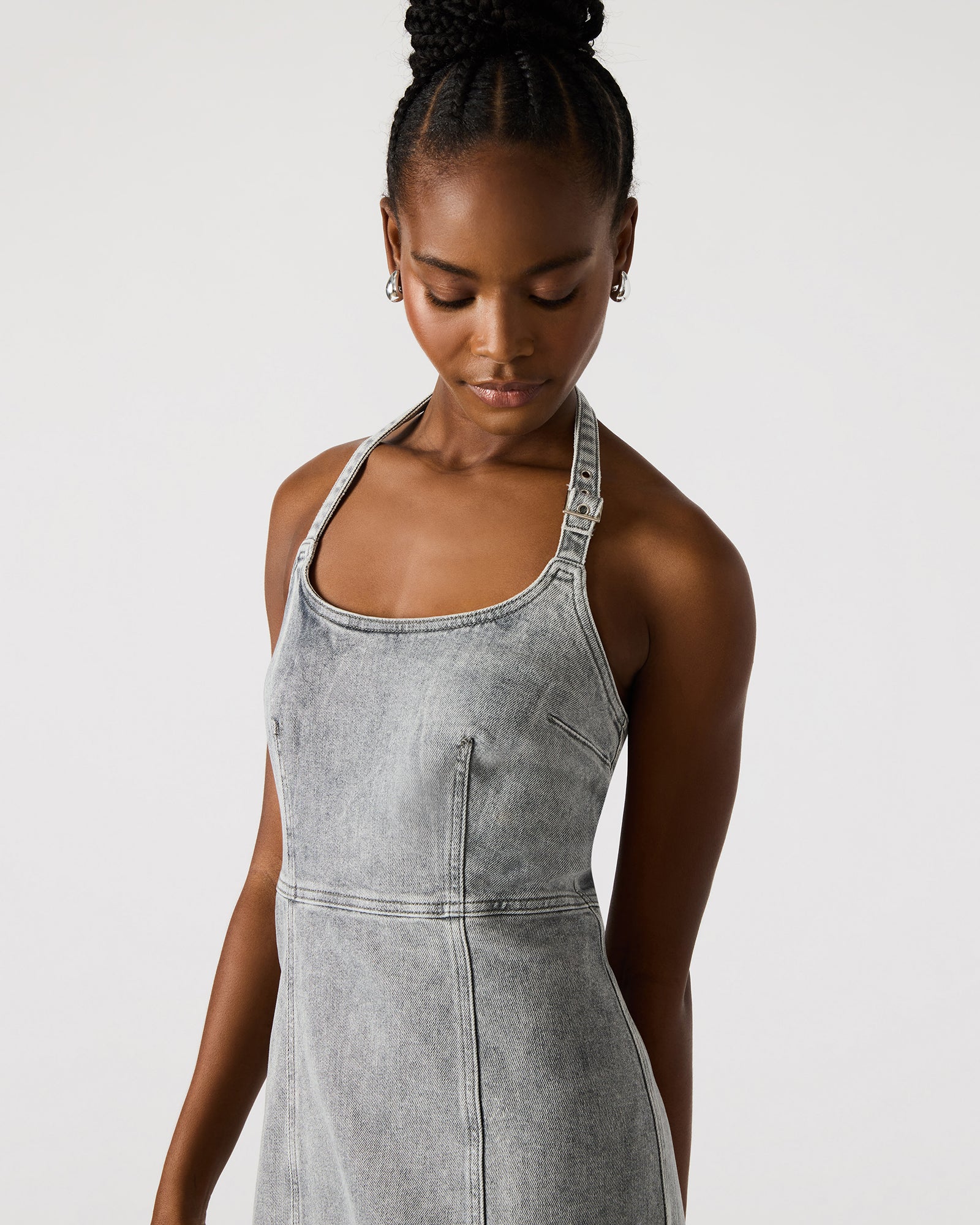 GIA DENIM DRESS LIGHT GREY、mySite、gtrtttuynbv