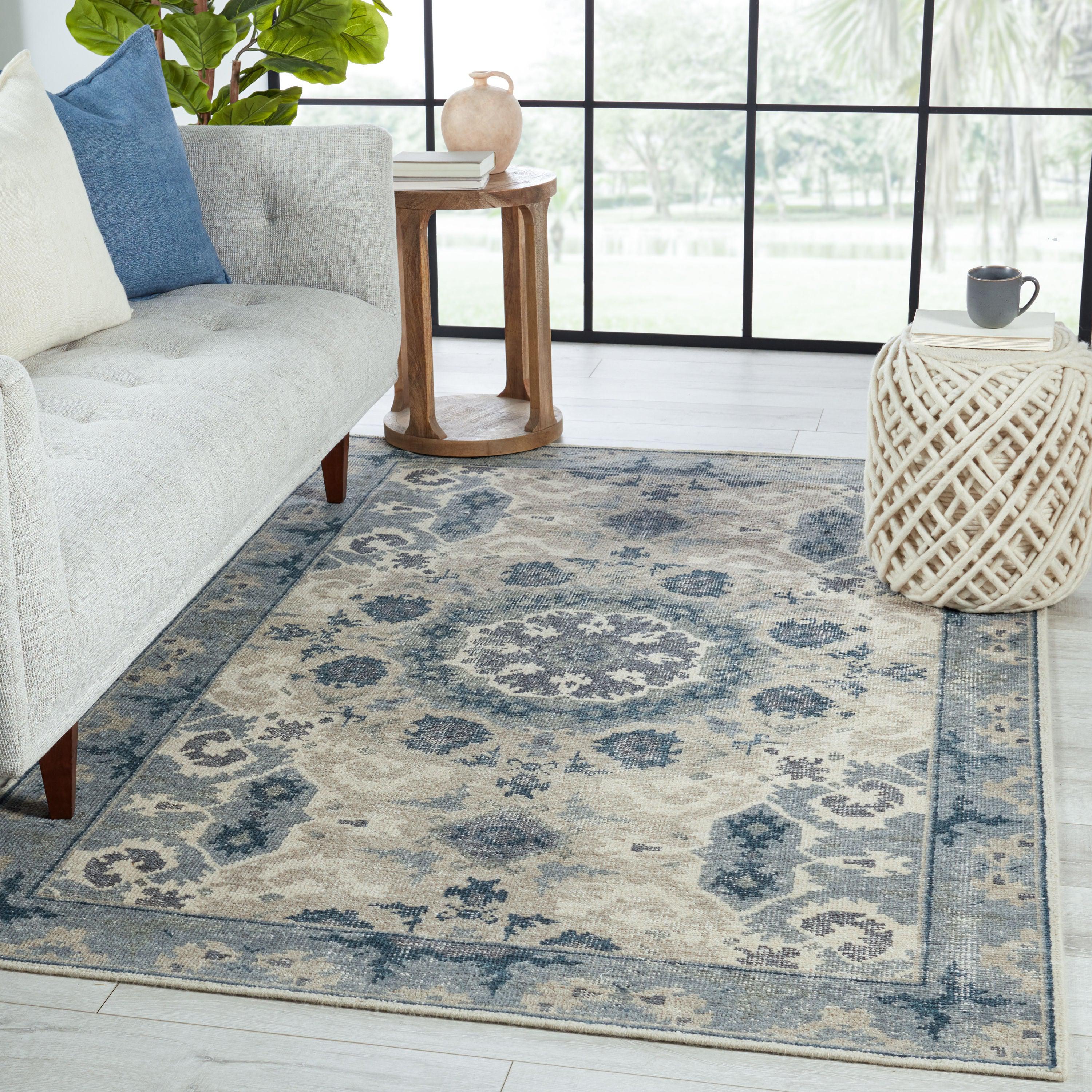 Modify Hand-Knotted Medallion Blue Light Gray Area Rug、mySite、gigharbornorthrealestate
