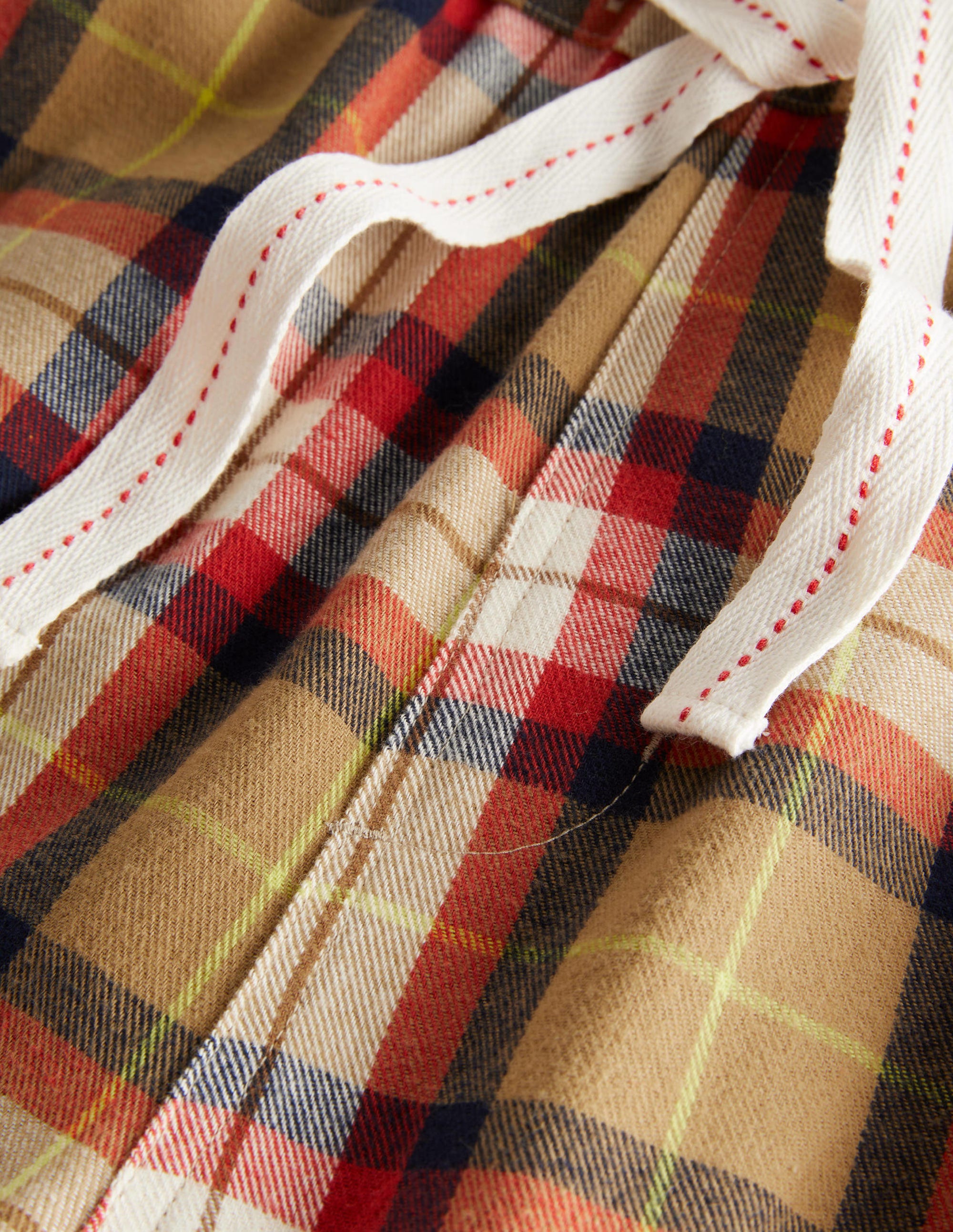  Brushed Cotton Pajama Bottoms-Camel/Red Check、mySite、ashleygrahame