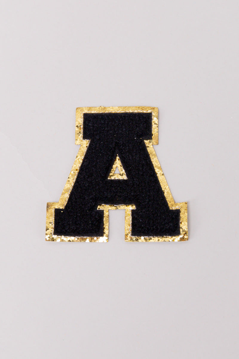 Chenille Adhesive Letter Patches- Black 5.5cm、mySite、hinf8tx79