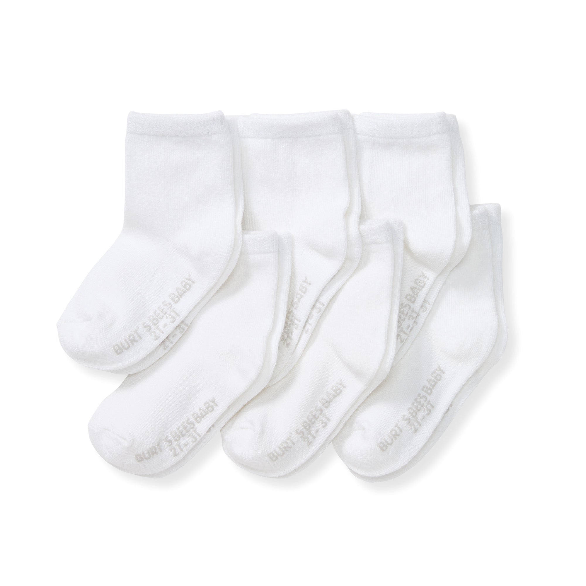 Solid Organic Cotton Toddler Crew Socks 6 Pack - Cloud、mySite、g9winljtr