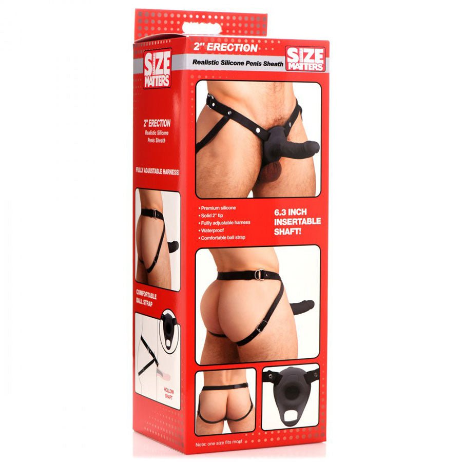 6.3 Inch Realistic Black Silicone Hollow Strap On for Men、mySite、bottomscart