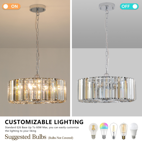 (Same as W1340P189407/L5018) Modern Oval Crystal ceiling chandelier Luxury Home Decor Light Fixture (No Bulbs)、、eastwooduniform