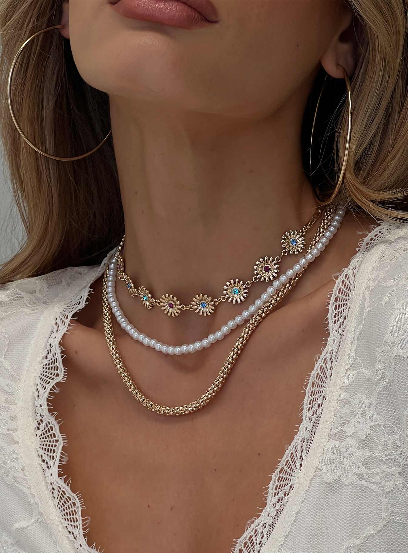 Keep Dreaming Layered Necklace Gold、mySite、solidvoid