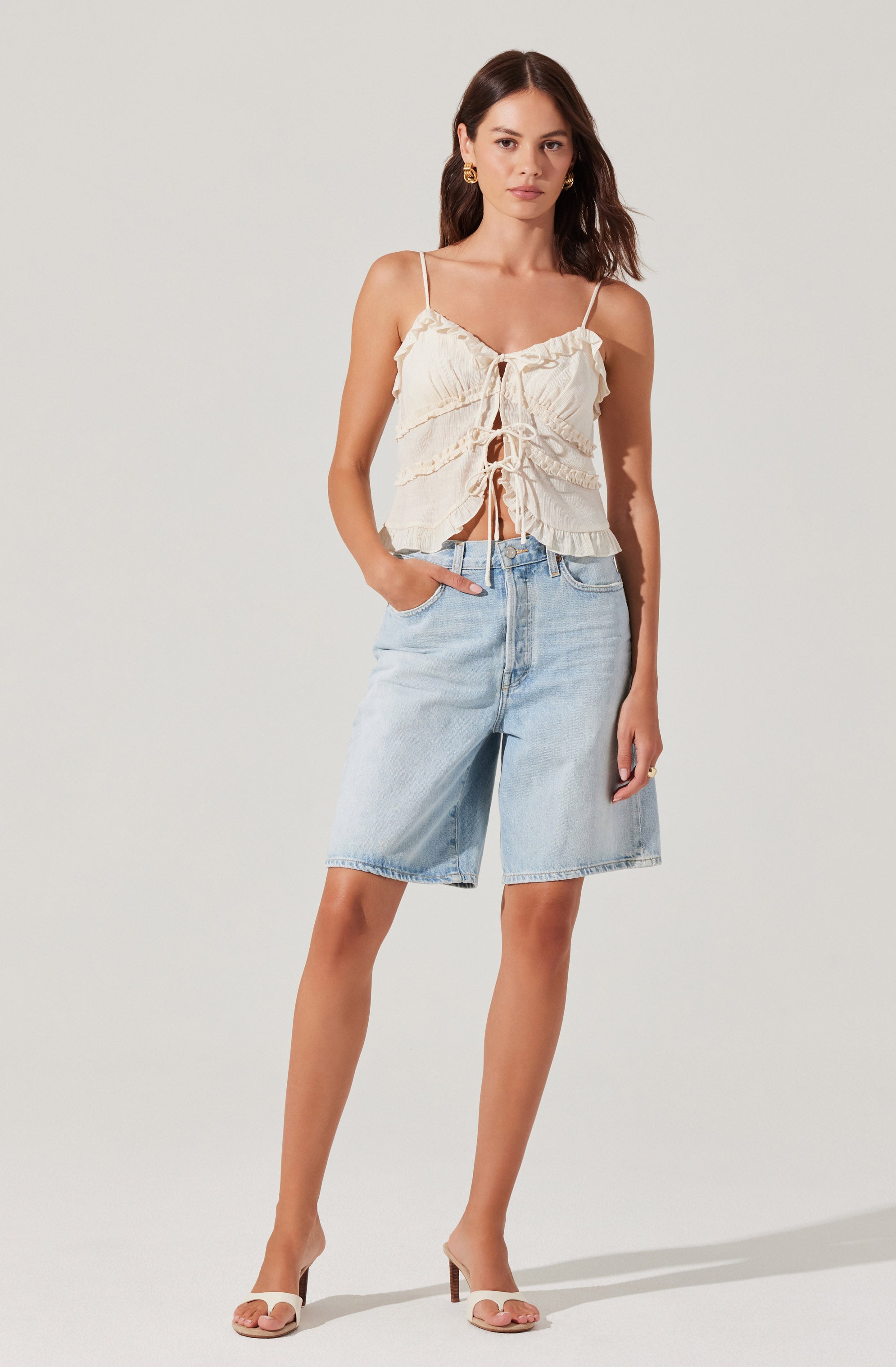 Islah Tie-Front Top、mySite、solidvoid