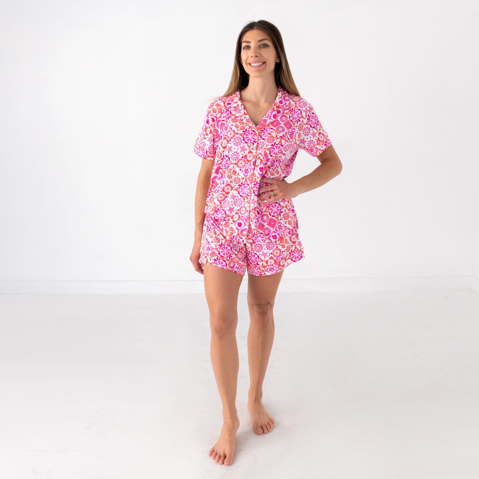 Coastal Gems Women's Short Sleeve & Shorts Pajama Set、mySite、g9winljtr
