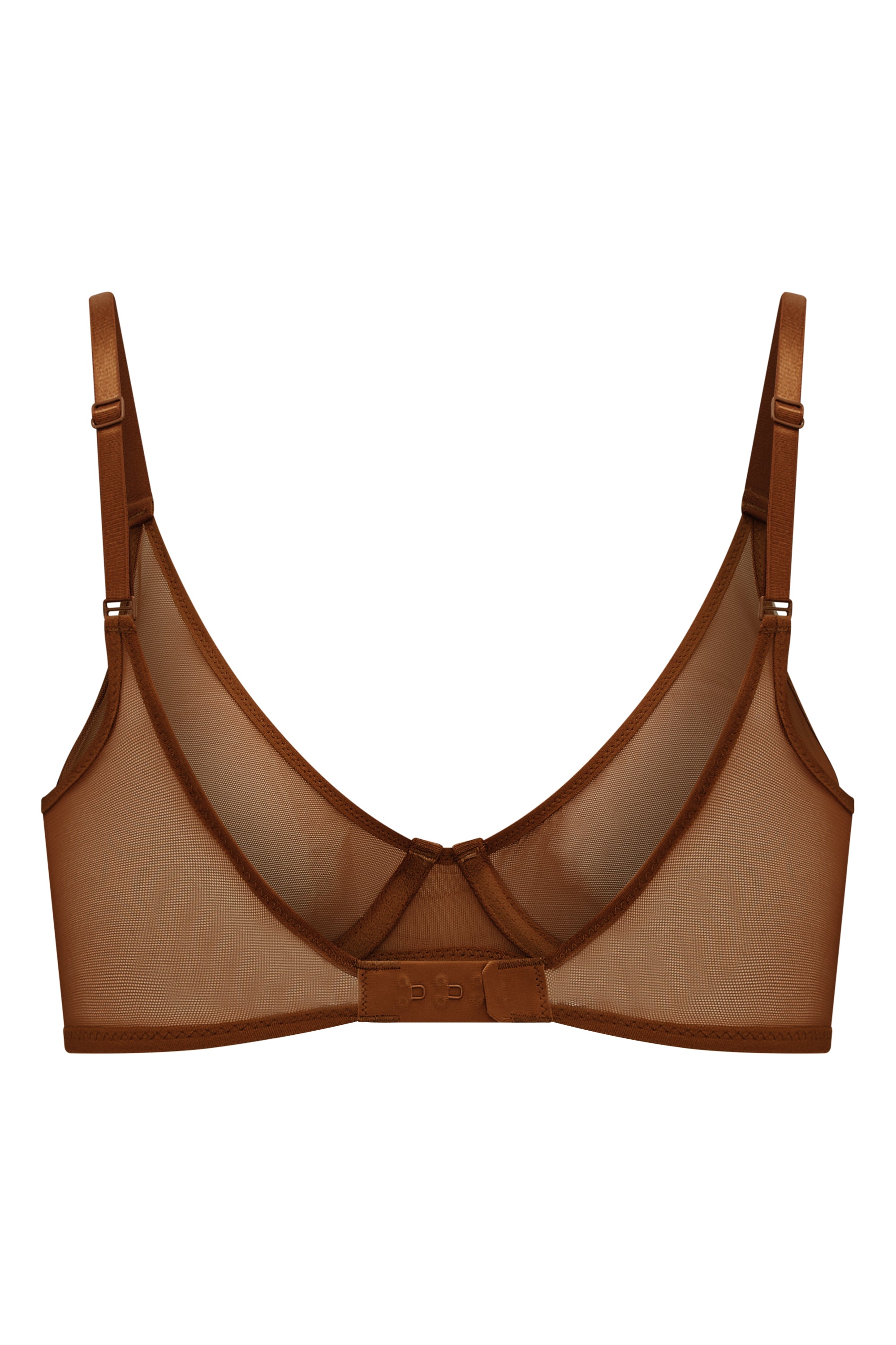 Soft Mesh Single Layer Underwired Bra in Chestnut、mySite、solidvoid