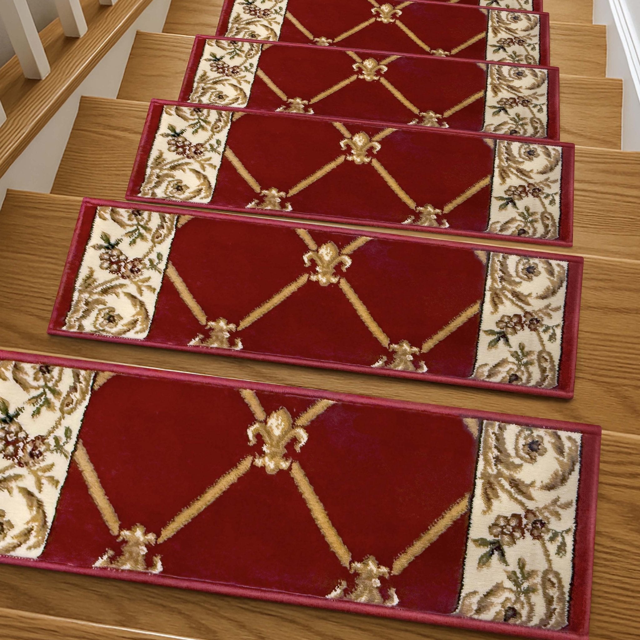Fleur De Lis Red Stair Tread Rugs、mySite、gigharbornorthrealestate