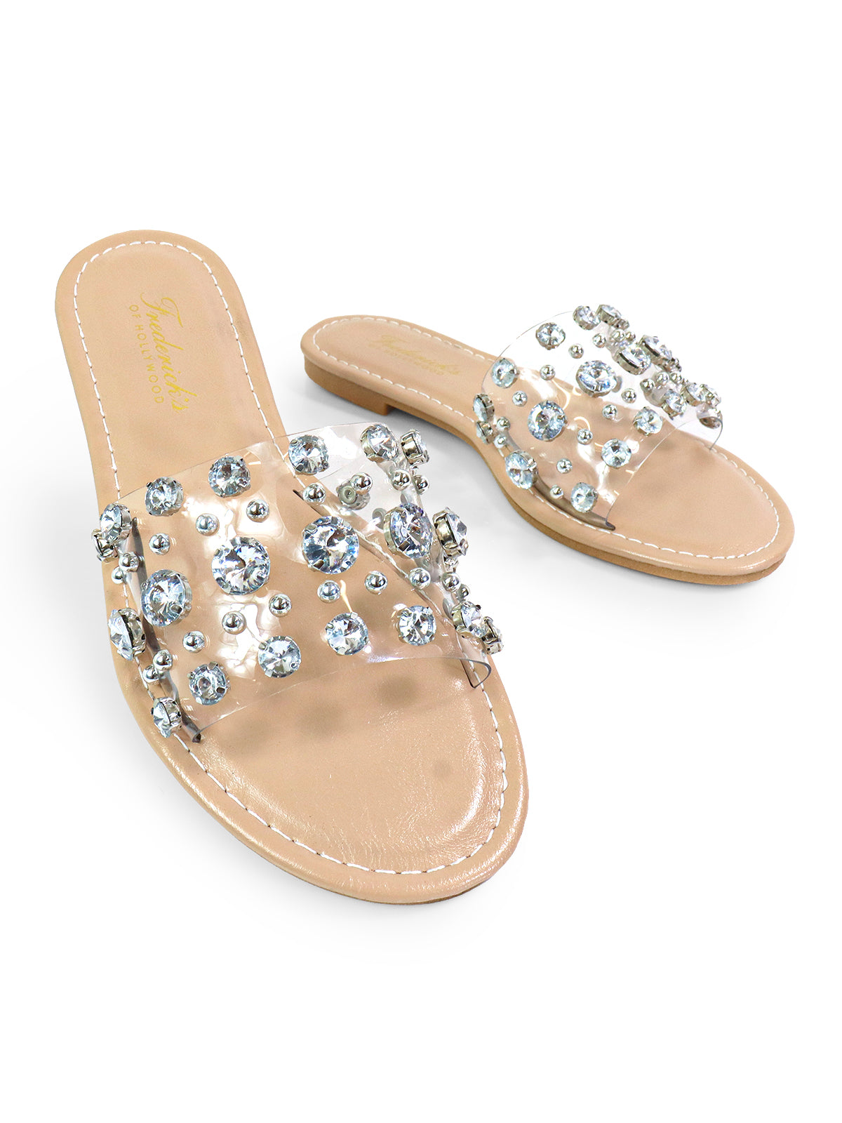 Clarissa Rhinestone Flat Sandal、mySite、bengalsvssteelers