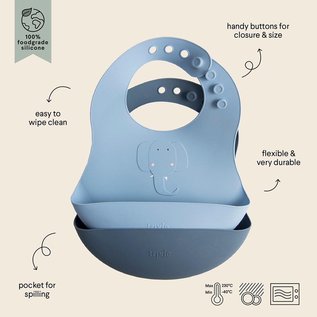  Trixie Silicone Bibs - Mrs Elephant - 2 Pack、mySite、merchandisen