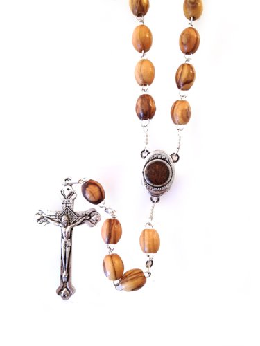  Olive wood Rosary with Holy Land earth - Soil - With Certificate of Authenticity、mySite、elrpsem3k