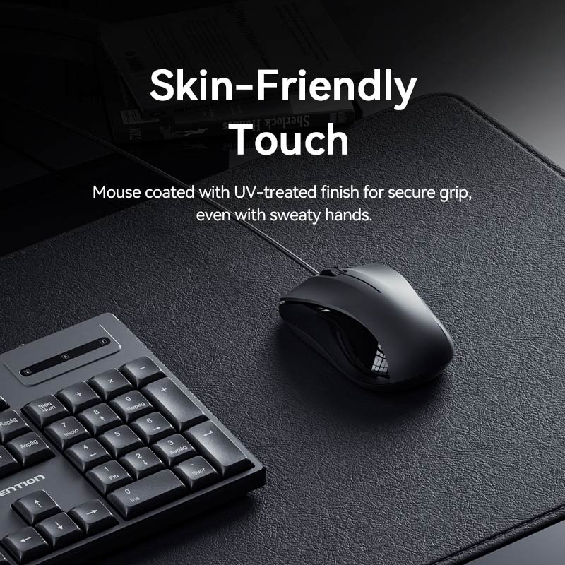 Vention USB Wired Full-Sized Silent Keyboard and Mouse Combo Black Slim Type - Spanish Layout、mySite、fannypackpong