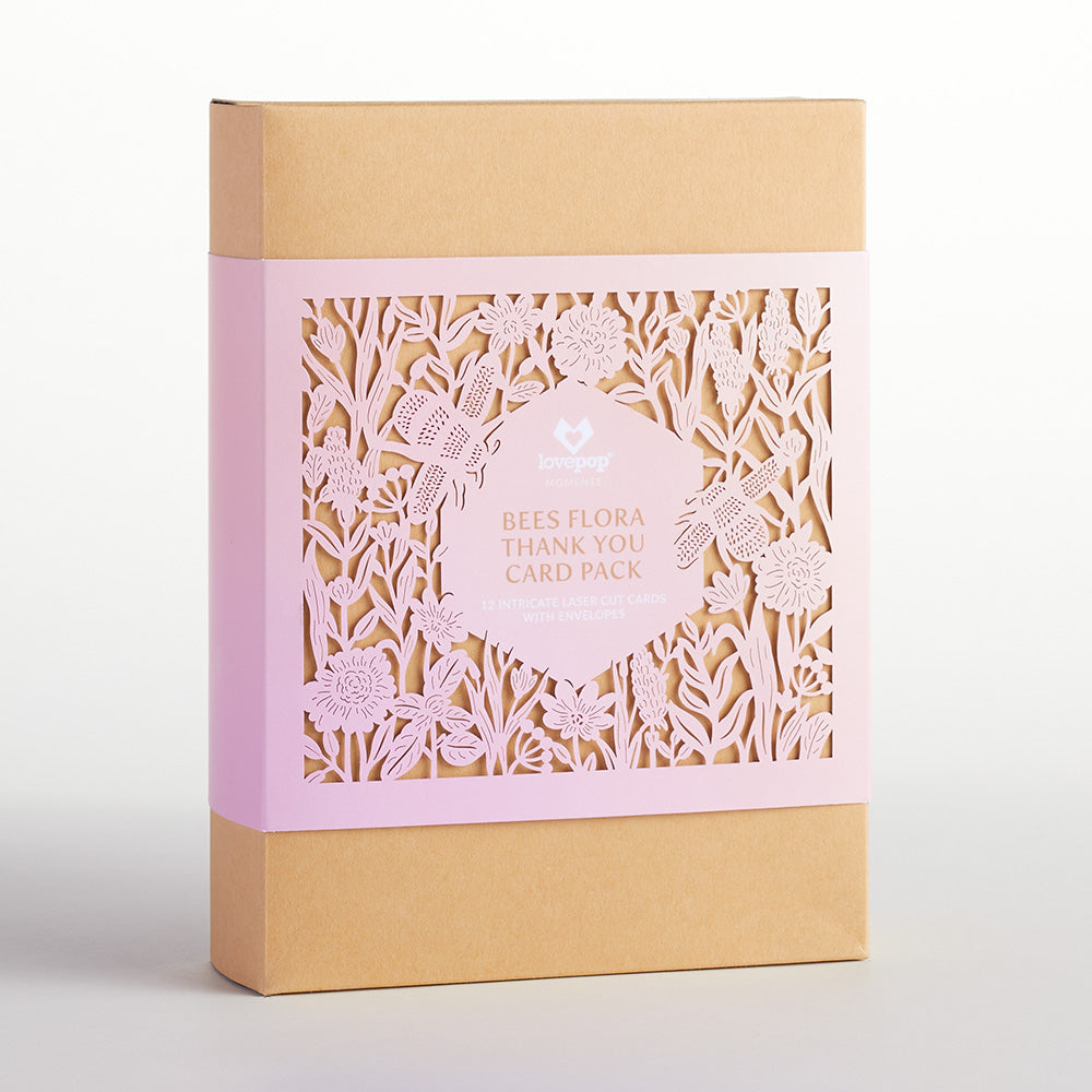 Bees Flora Thank You Card Pack (12-Pack): Lovepop Moments™ Card、mySite、solidvoid