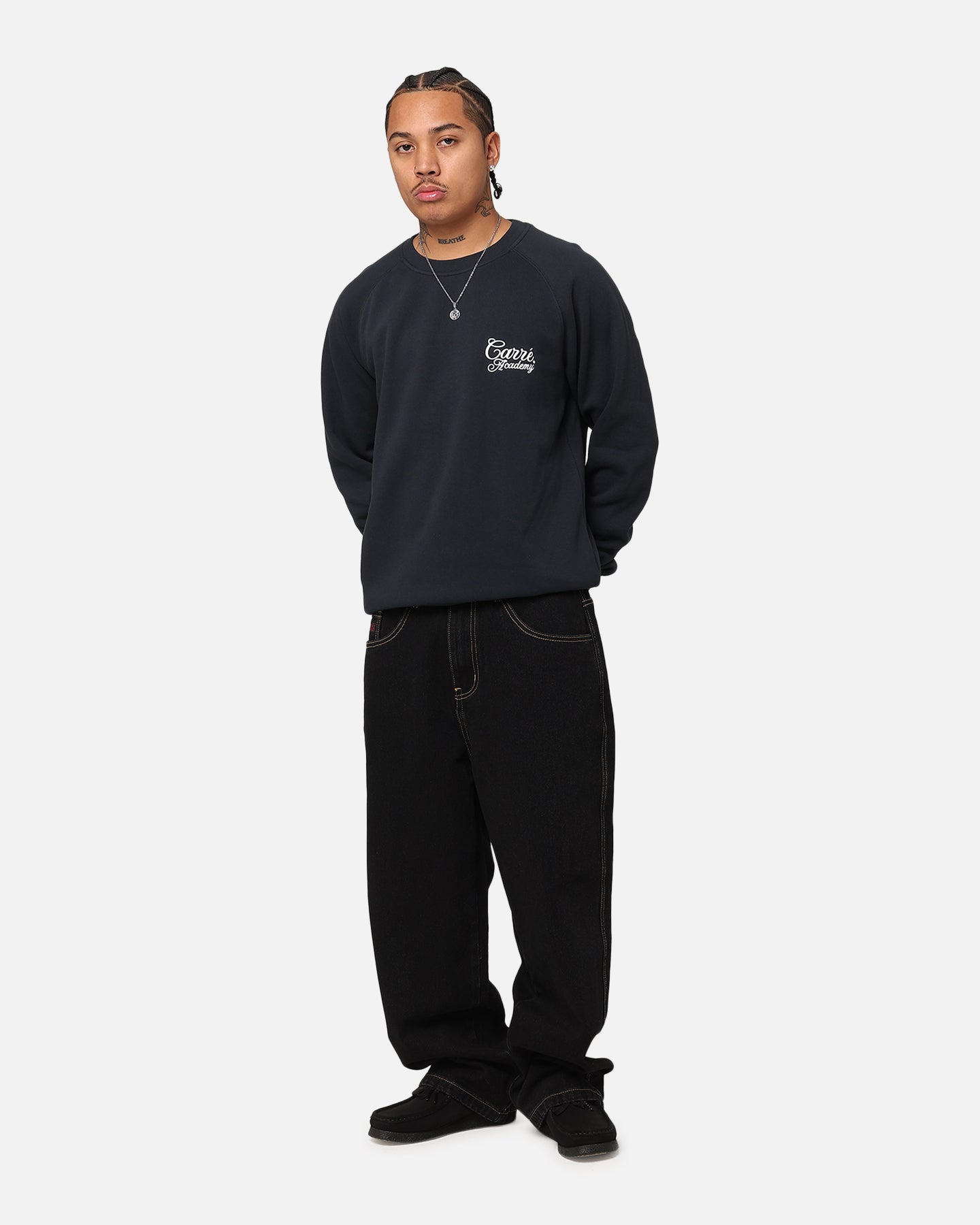 Carre Serif Crewneck Navy、mySite、zt4zffjzw