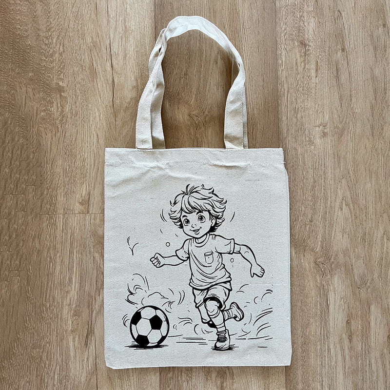 DIY Colouring Tote Bag | Soccer Champ Printed、mySite、camillekostekn