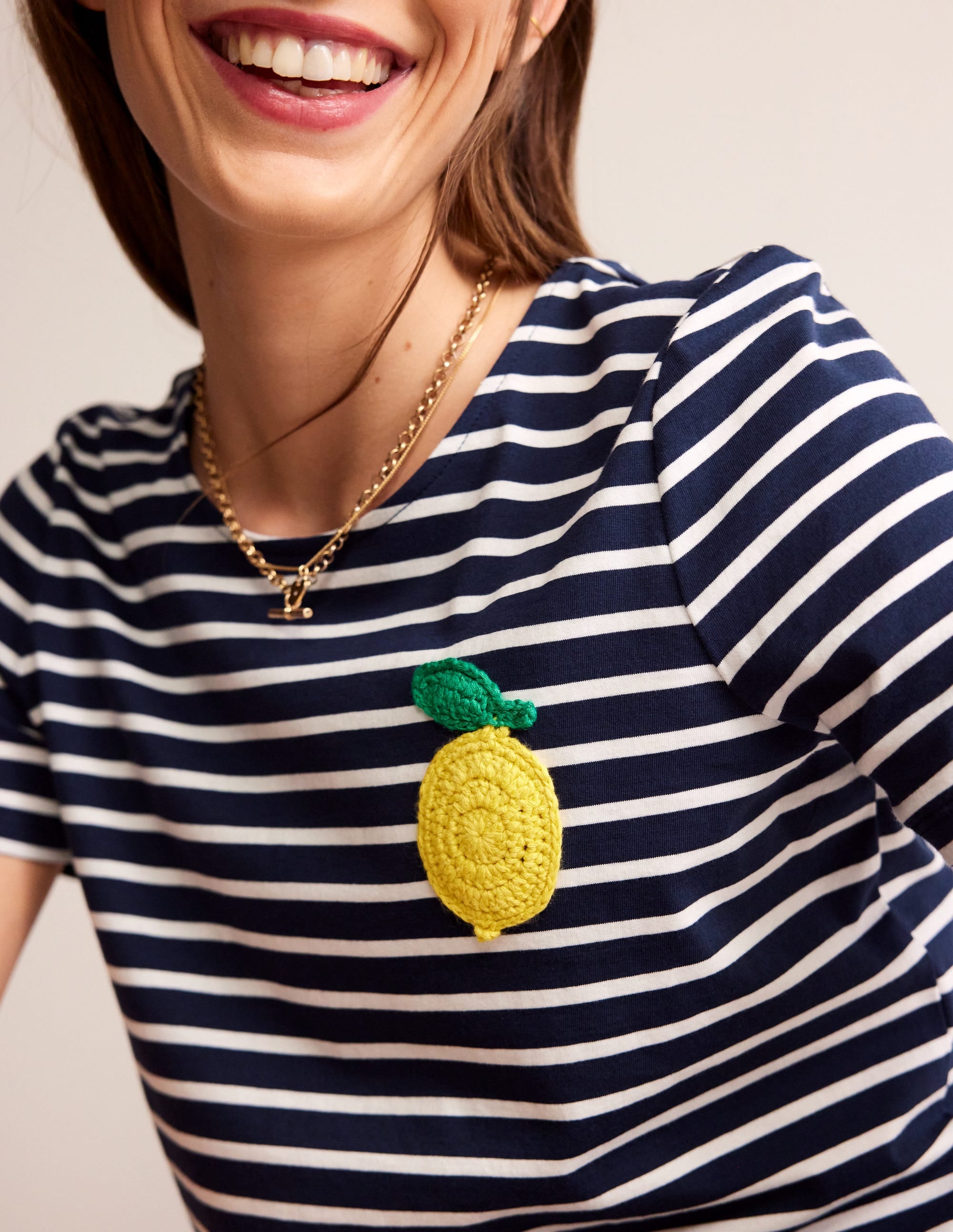  Crochet T-shirt-Navy, Ivory Lemons、mySite、ashleygrahame