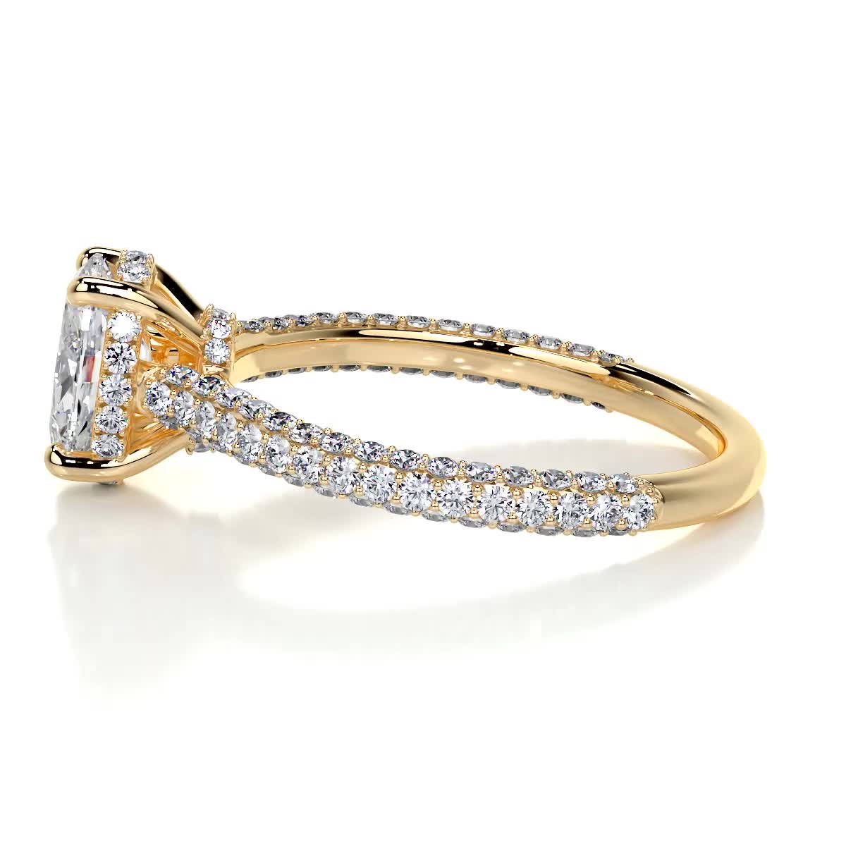 Rebecca Diamond Engagement Ring -18K Yellow Gold、mySite、hinf8tx79