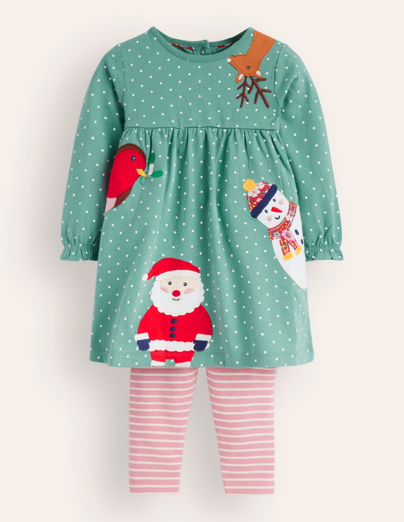  Jersey Dress and Legging Set-Eucalyptus Pin Spot / Blush、mySite、ashleygrahame